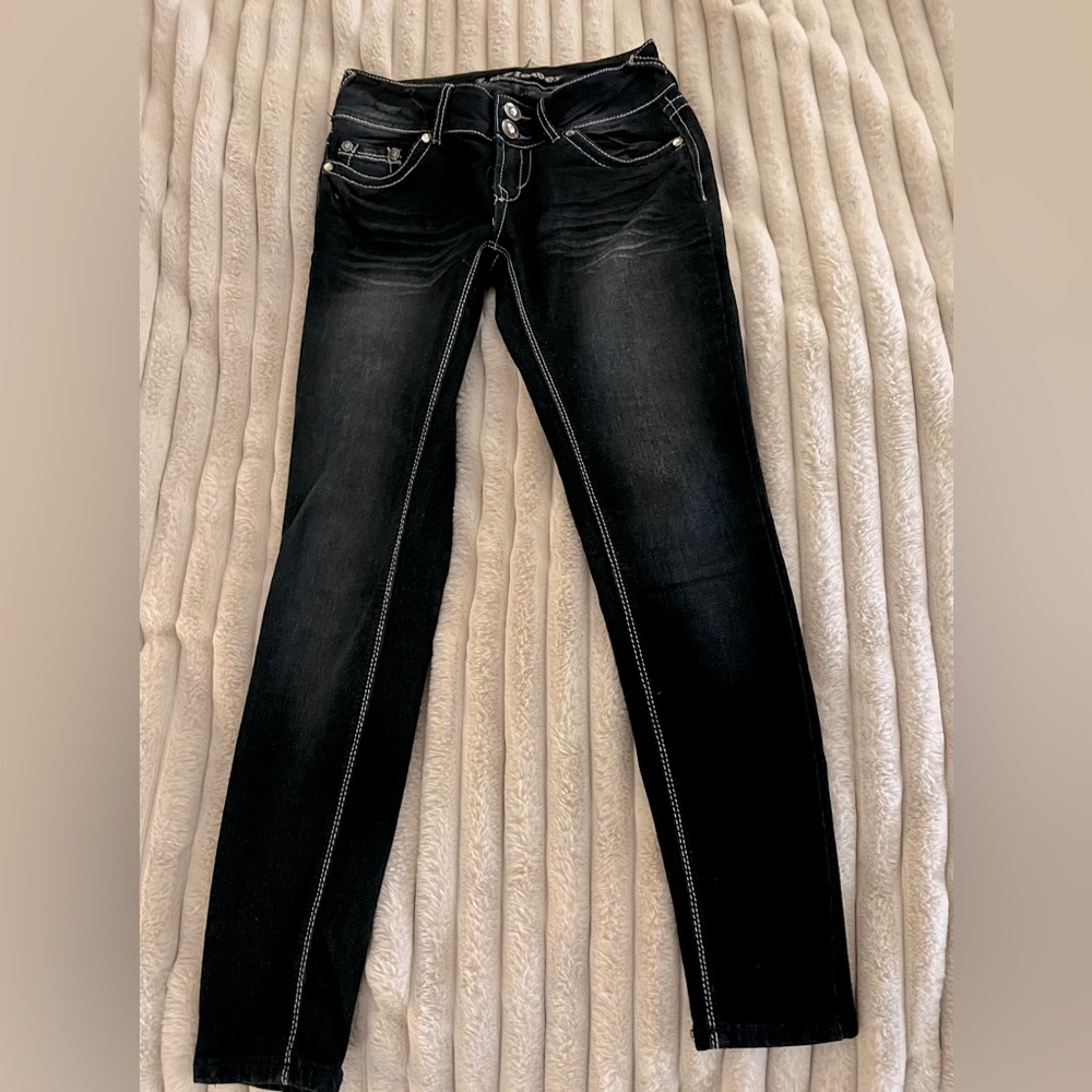WallFlower Dark Blue Stretch Bling Jeans!